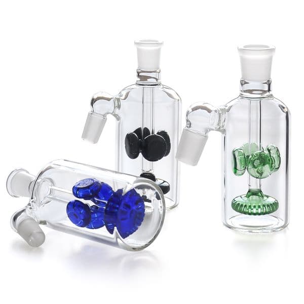 Glass Ash Catcher with three colors 14.4mm 18.8mm for glass bong water pipe ashcatcher glass pipe smoke accessory