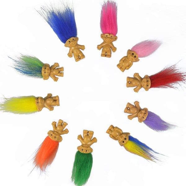 Mini Troll Dolls Vintage Trolls Colorful Hair Lucky Doll Chromatic Cute Little Guys Collection Arts Crafts Collection Party Toy Gifts