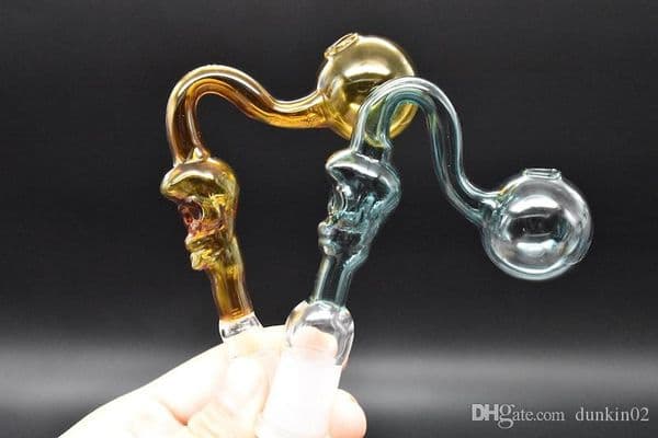 TOP quality skull 14mm 18mm male female glass oil burner pipe thick pyrex glass water pipe tube glass pipes for bubbler water pipes bong