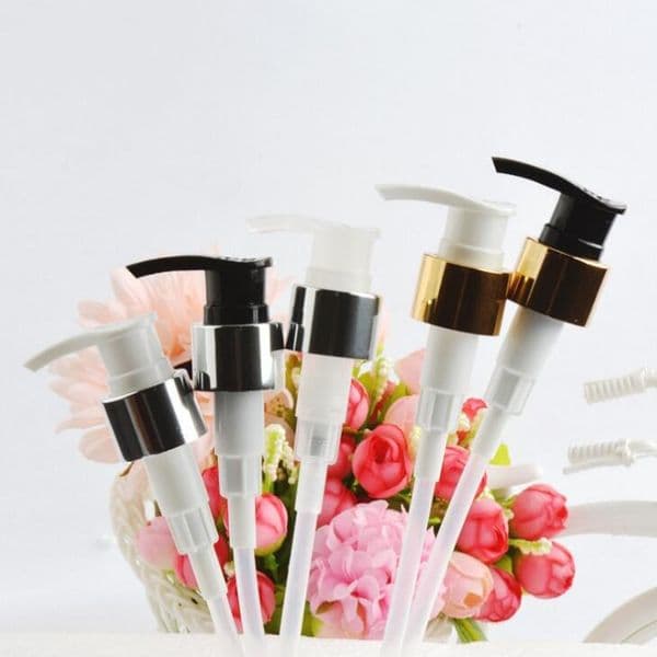 24/410 Lotion Bottle Pump Head Black White Nozzle Empty Container Gold Silver Foil Neck Pumping Accessory Dispenser Tools LX2070