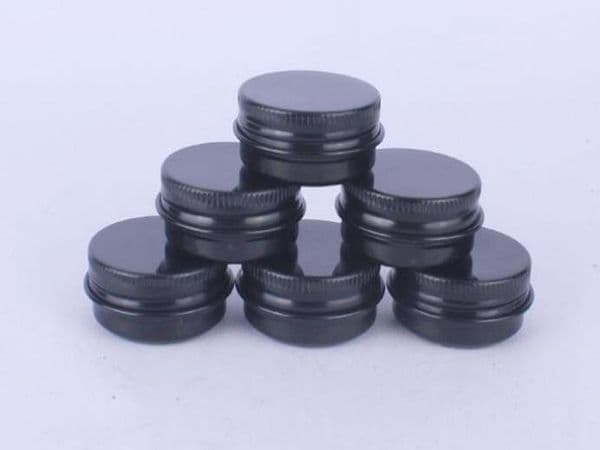 700pcs/lot 15g Black Aluminum Jar 15ML Empty Small Lip Oil Cosmetic Eye Cream Bottle Batom Travel Lotion Tin Container