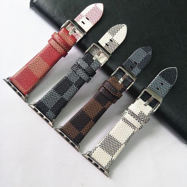Luxury Fashion Designer Watch Band Suitable for Apple Watch 3842 Smart Watch Band Classic Check Leather
