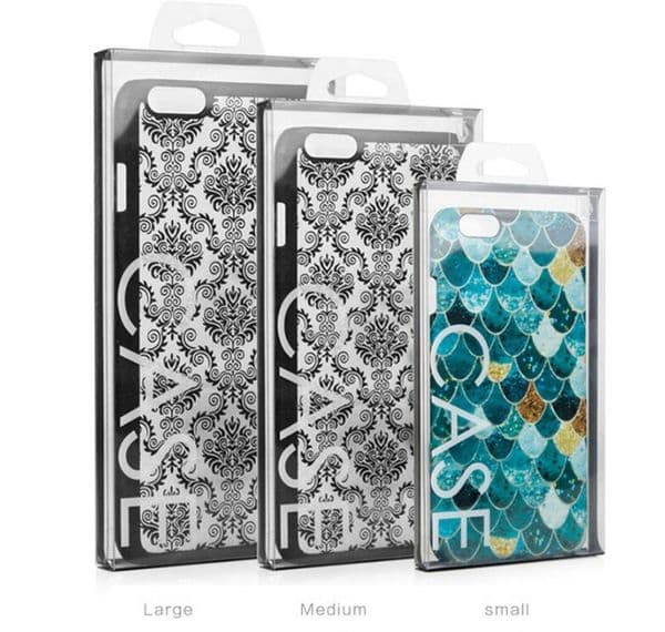 Fashion Blister PVC Plastic Black Clear Retail Packaging Packing Box For iPhone 8 7 6 47 55 Mobile Phone Case