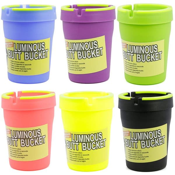 Mini Plastic Car Ashtray Smokeless Luminous Colorful Ash Tray Detachable Durable Glow Cigarette Holder Eco-friendly Smoking Accessories