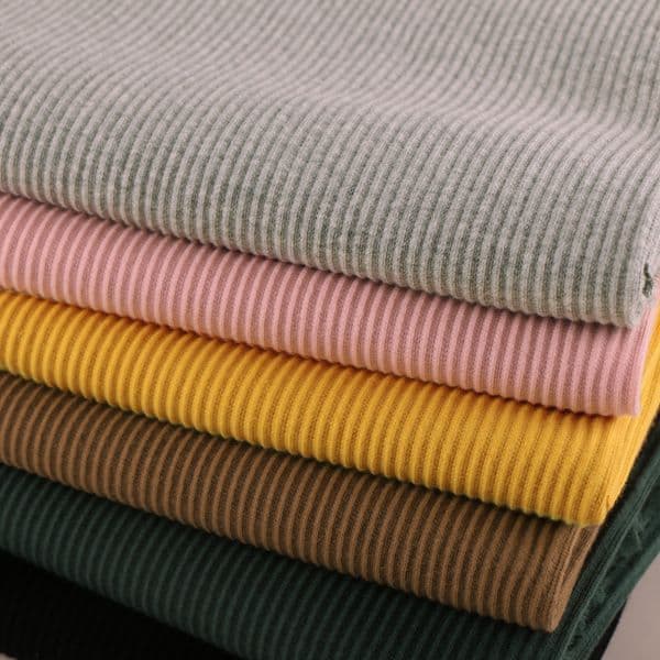 Hot 100% Cotton Stripe Stretch Knit Rib Fabric For Silm Primer Shirt No Pilling