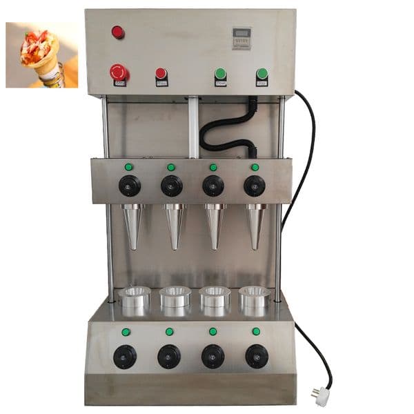 New Commercial 4-die pizza cone machine stainless steel cone pizza maker machine handheld pizza cone maker machine