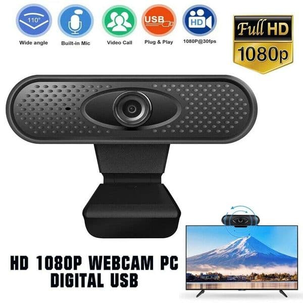 New USB Camera Full HD 1080P 30fps 5MP W2 USB Webcam Built-in Microphone Auto Focus Computer Peripheral Web Camera for Youtube PC Laptop