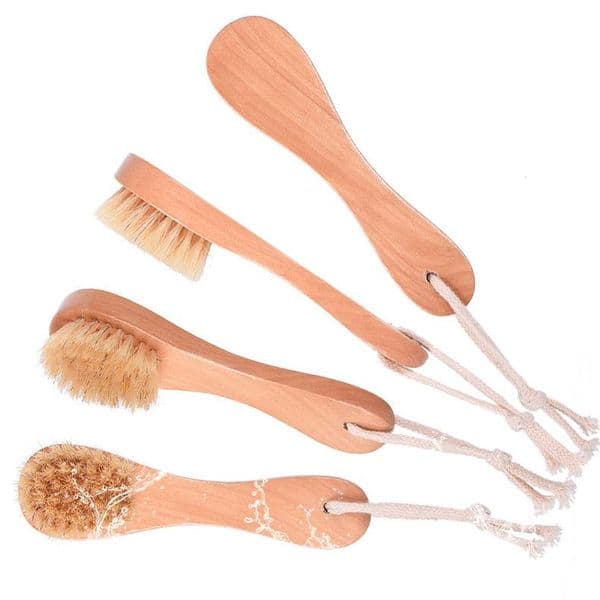 Boar Bristles Spa Facial Brushs Face Brush with Wood Handle Remove Black Dots Rub Face Nail Brushs l Boar Bristles Spa Facial Brush Face