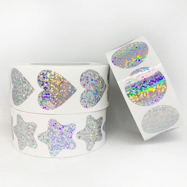 3 styles holographic package labels stickers 5 stars colorful rainbow label round hologram packing sticker
