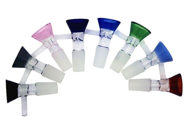 Thick Bowl Piece for Glass Bong slides Funnel Bowls Pipes 5mm bongs smoking color pink heady wholesaler oil pieces 14mm 18mm