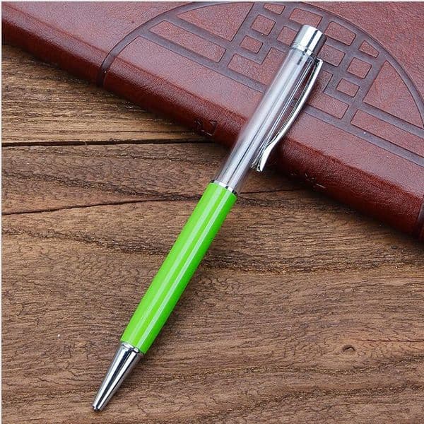 Writing Gift DIY Empty Tube Metal Ballpoint Pens Self-filling Floating Glitter Dried Flower Crystal Pen Ballpoint Pens 27 Color