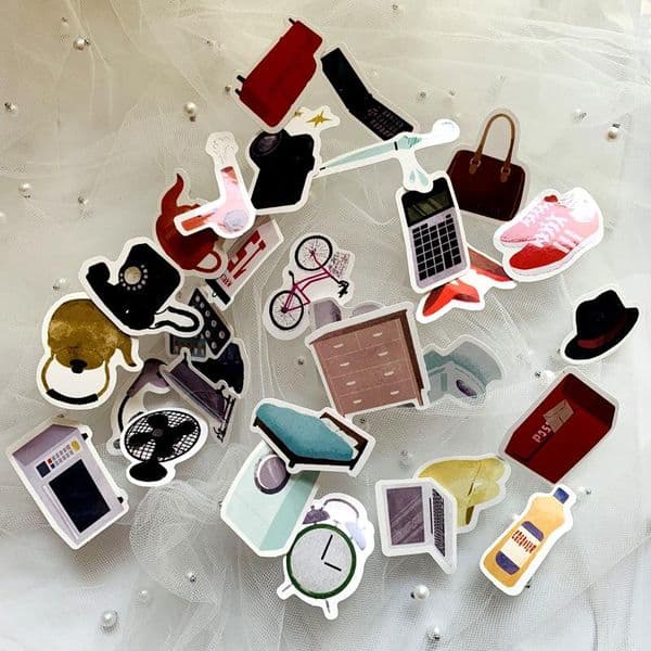 5 Sets 155PCS New Japanese and Korean Daily Necessities Stickers Water Cup Notebook Waterproof PVC Stickers