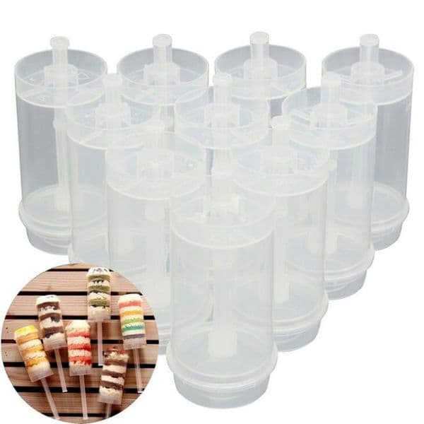 Push Up Pop Containers Plastic Food Grade Push Up Pop Cake Container Lid Cake Container For Party Decorations Round Shape Tool
