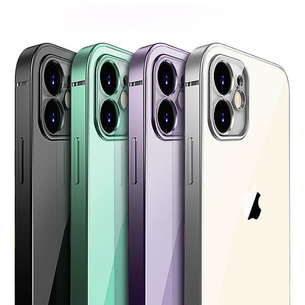 Classic Ultra Thin Square Plating Frame Soft Case For iPhone 6 6s 7 8 Plus X XS XR 11 Pro Max 11Pro 12 Transparent Clear Cover