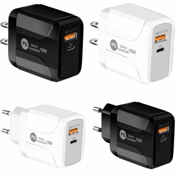 18W Type c PD Quick Charge USB QC3.0 Wall Charger Power Adapter For iphone 7 8 x 11 Samsung Android phone pc mp4