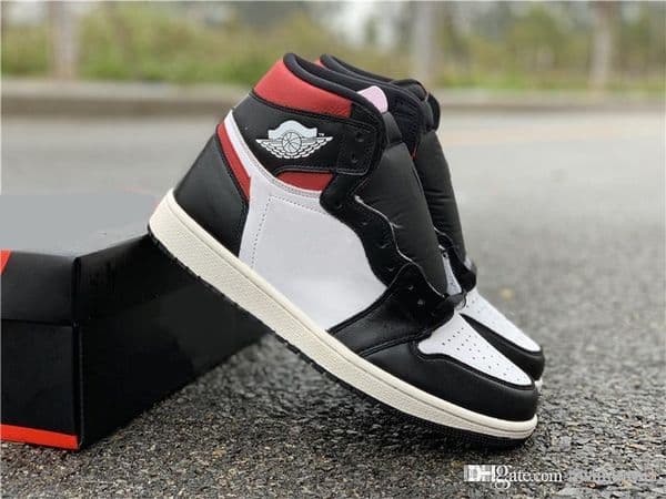 2019 Release Authentic Air High OG 1 Gym Red Retro Black Toe White Sail Men Women Basketball Shoes Sports Sneakers 555088-061 With Box