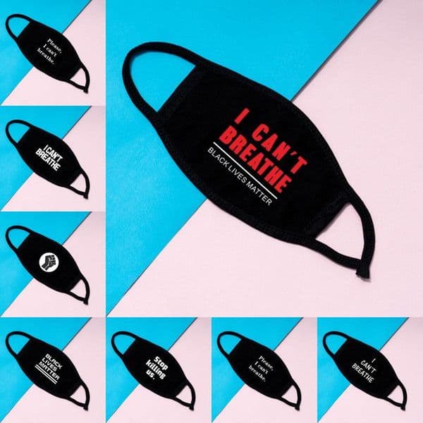US Stock!I Cant Breathe Face Masks Washable Cotton Masks Designer Fashion Black Lives Matter Masks Fashion Designer Mask for Adults free DHL