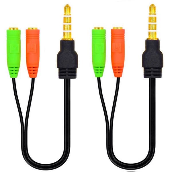 3.5mm Jack Microphone Headphone Audio AUX Extension Splitter Cable male to 2 female convert wire for tablet pc smartphone