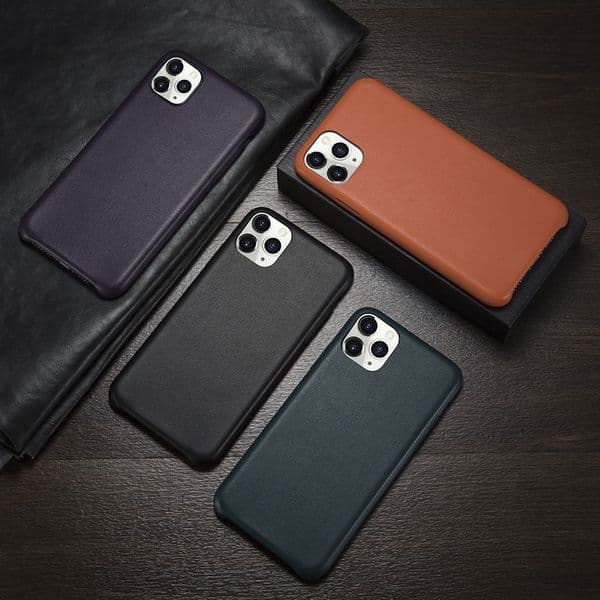 Midnight Green Original Genuine Leather Phone Case for iPhone 11 Pro Max Real Leather Luxury Shockproof Cover