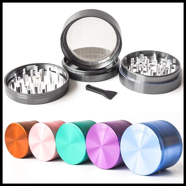 Original SharpStone Tobacco Grinder 2.5inch Four Parts Aluminum alloy herbal tobacco cnc teeth filter net dry herb vaporizer pen vaporizer