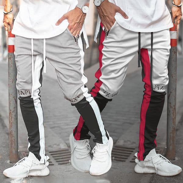 casual pants Men The New Splicing Slim Stretch pants outdoor Casual Fitness running Sweatpants Streetwear