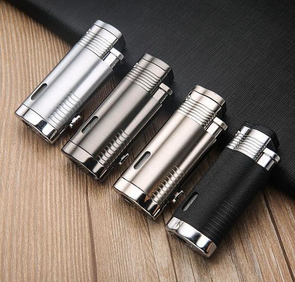 Brand Strong Jet Torch Lighter Ignition 3 Fire Straight Gas Butane Cigarette Windproof Lighters For Outsdoor BBQ Kitchen Tool