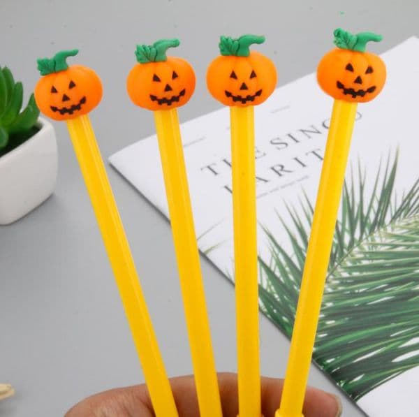 New Halloween Pumpkin Gel Pens 0.5mm Novelty Stationery Kawaii Pen Student Cute Writing Pen SN1513