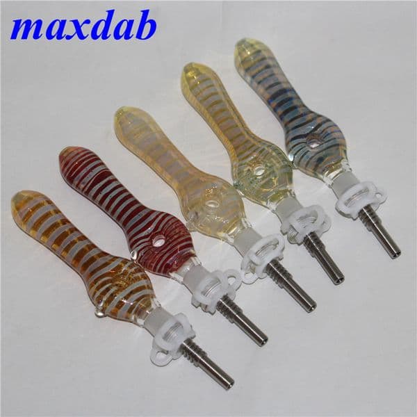 Hookah Glass pipe kits With 10mm Titanium Quartz Tip Silicone Portable Smoke Accessories For Oil Rigs