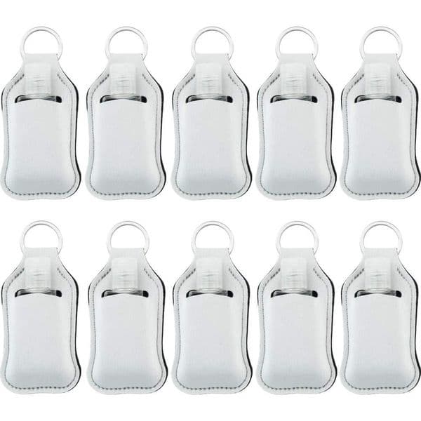 Sublimation Blank Printing Colors Neoprene Liquid Soap Bottle Holder 30ml Hand Sanitizer Bottle Holder Keychain