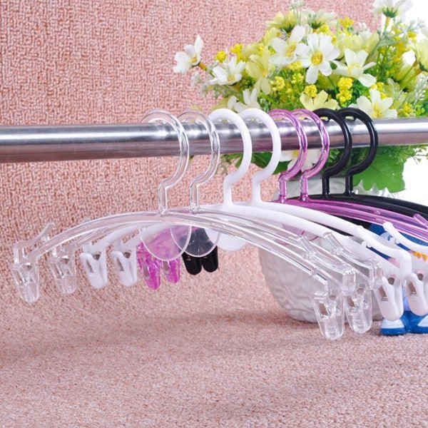 Transparent plastic fashion panty rack bra hanger with clip special underwear hanger for clothing store
