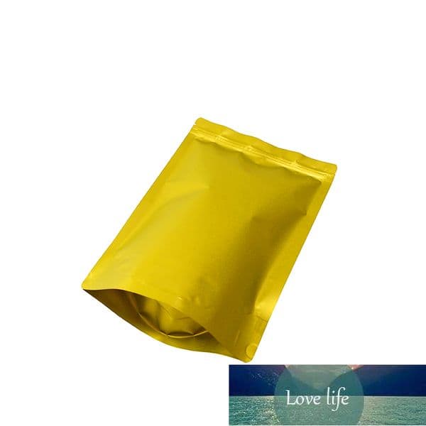 Tea Package Bags Candy Food Golden Color Food Storage Stand Up Bag Reclosable Doypack Mylar Foil For