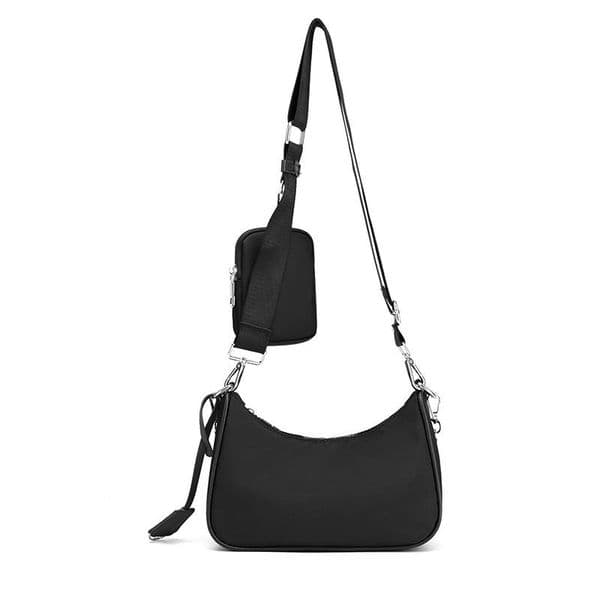 Fashion Womens Nylon Shoulder Bag Casual Cross Body Shopping Bag w/ Removable Nylon Key Pouch Coin Purse Multi Pochette Accessoires Cle Tote
