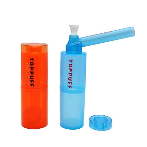 Portable Top Puff Toppuff Water Pipe Screw-On Plastic Tobacco Bottle Set Kit Suite Traveling Dry Herb Holder Shisha Hookah Smoking Accessories