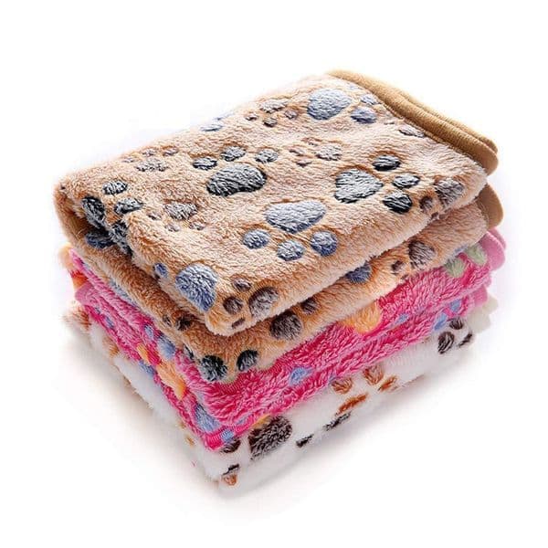 Blankets Super Soft Fluffy Dog Cat Mat Kennels Cute ral Paw Print Puppy Warm Coral veet Pet Blanket Dogs Kitten Sleeping Mats Cushion 17 Color Wholesale D11