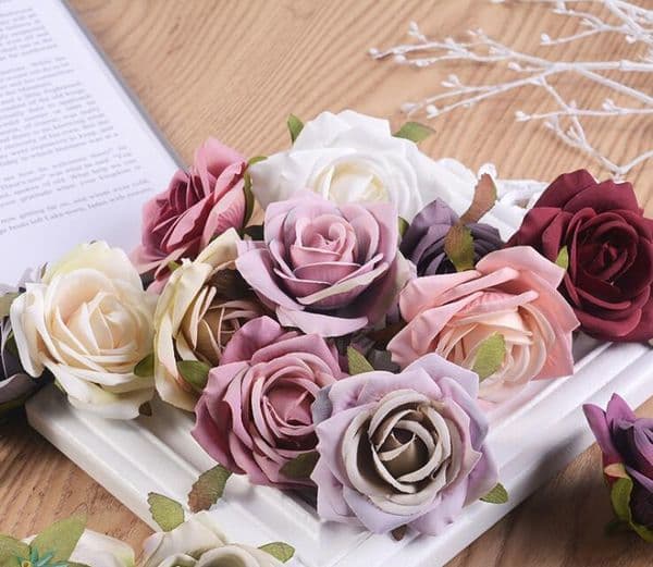 High-end simulation rose head DIY handmade garland material European retro color decorative accessories GD1140