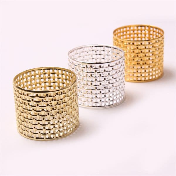 Rings for Cafe - Gold & Sier Metal Napkin Holders