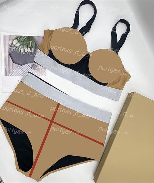 Letters Printed WomenBikini Swimwear Split Padded Push Up Swimsuit Womens Fashion Charming Swimsuits Bathing Suit burberrys2 Burberrys AICG