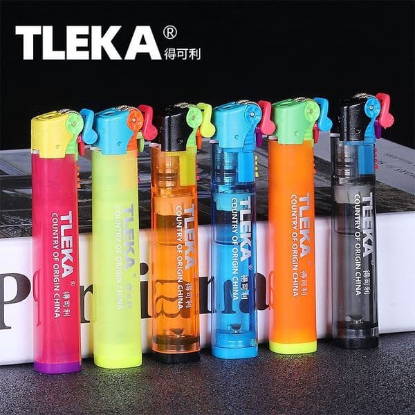 Mini TLEKA Lighter Gas Free Fire Flame Lighter Windproof Butane Fire Starter Grinding Wheel Ignite Inflatable Lighter Men Gadget Gift