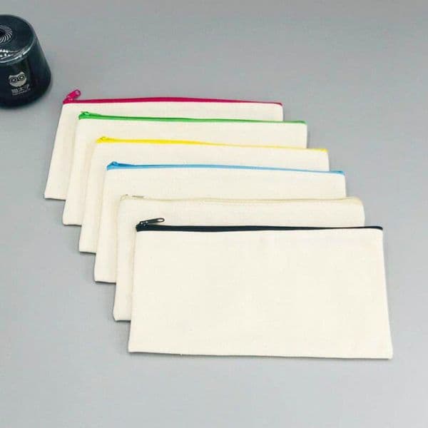 Sublimation Blank Cosmetic Bags Customized Zipper Pencil Cases Canvas Women Makeup Bag Fashion Storage Pouchs Bags LX3889