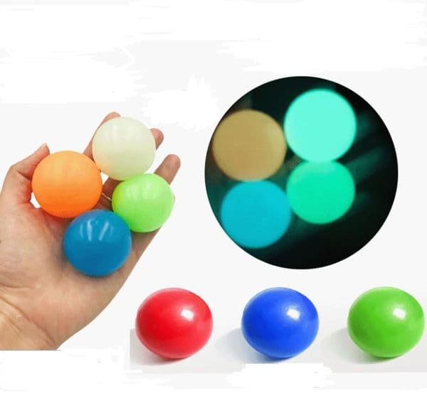 Ceiling Balls Luminescent Sticky Ball Glow Stick to the Wall Glow in Dark and Fall off Slowly Toy Kids Adults Party Supplies SN1888