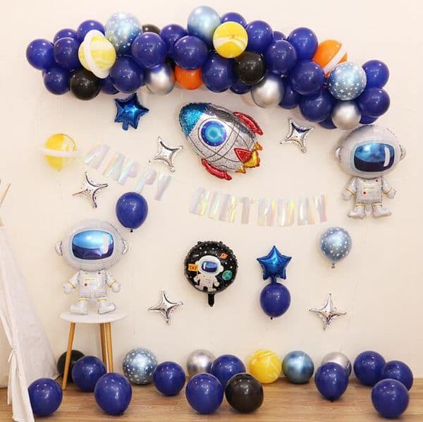 Wholesale Party Supplies Aluminum film balloon Birthday party balloon Star series decoration astronaut theme package three styles