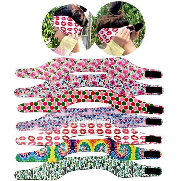 Festive 4 Size Ultra Neoprene Swimming Headband Adult Kids Elastic Surfing Swimmer's Waterproof Adjustable Headband Hold Earplugs Comfortable Secure Ear Plugs