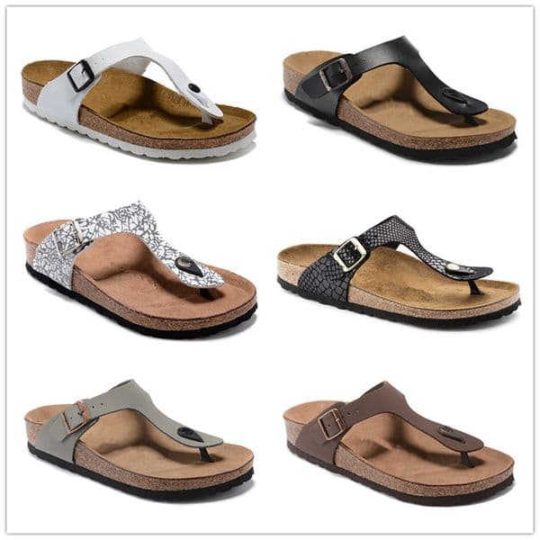 Gizeh Paris Sliders Mens Womens Summer Cork slippers Beach Sandals Ladies Flip Flops Loafers Classic Mono gram Slides Brown Casual shoes luxury designer trainers