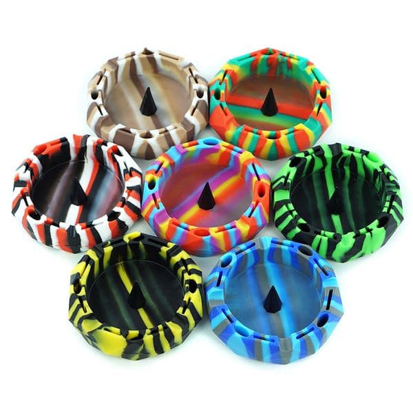 Ashtrays Unbreakable Diamond Shape Silicone Smoking Ash Tray Colorful Household Smoke