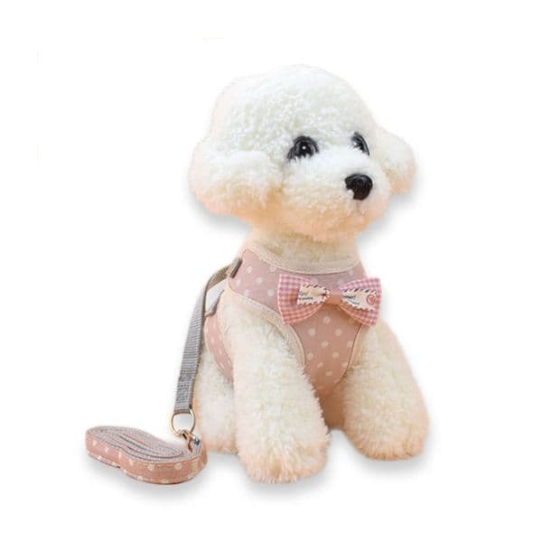 Cute Pet Dog Harness Soft Leashes and Plaid Vest Harness Dog Puppy Leads for Small Dogs Cats Breathable Mesh Collar