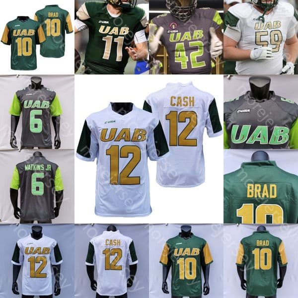 UAB Alabama Birmingham Blazers Football Jersey NCAA College Tyler Johnston III Jermaine Brown Jr. Bryson Lucero DeWayne McBride Shropshire Prince Watkins