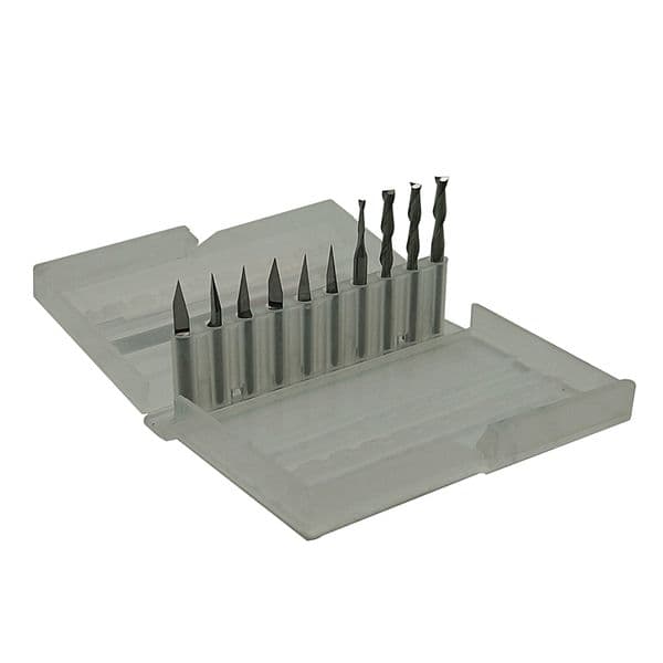 LY 3.175mm Drilling Bits Cutter 14pcs Set CNC Router Machine Tool bits Carving Knife for PVC Wood Acrylic Metal Material Cutting