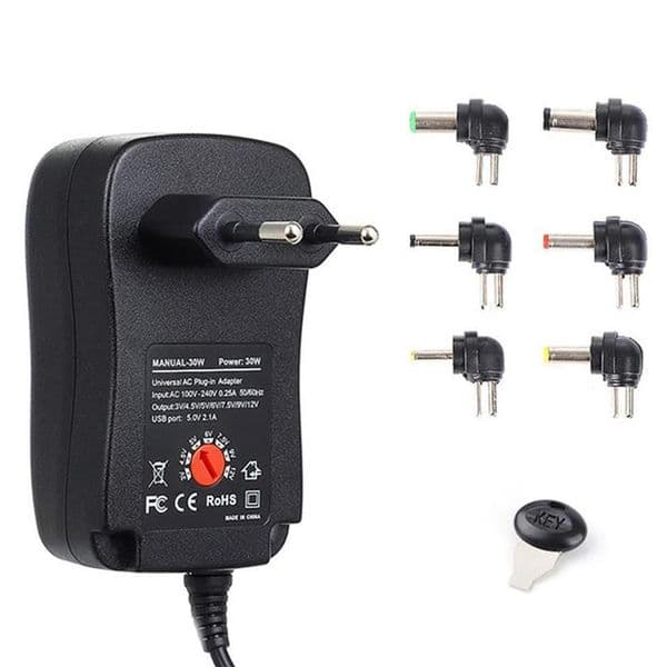 3-12V 30W 21A ACDC Power Supply Adaptor Universal Charger Adapters with 6 Plugs Adjustable Voltage Regulated Power Adaptera47413