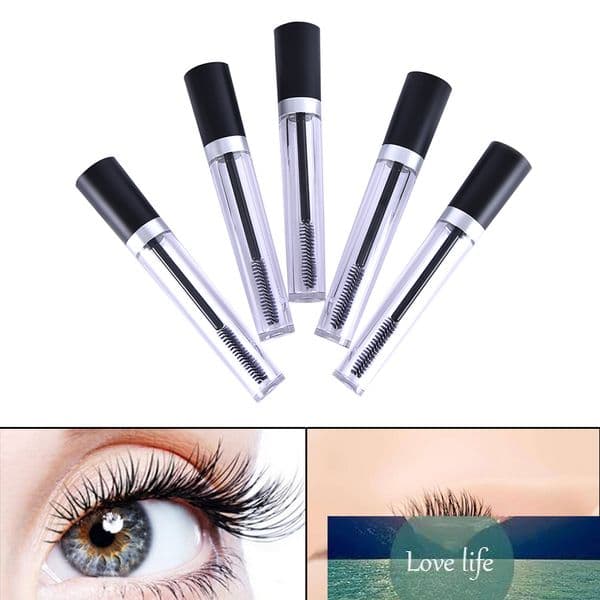 8ML Plastic Clear Empty Mascara Tube Vial/Bottle/Container with Black Cap for Eyelash Growth Medium Mascara