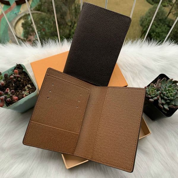 With Box Mens Passport Wallet Men's Card Holder Leather Women Purse Covers For Passports carteira masculina